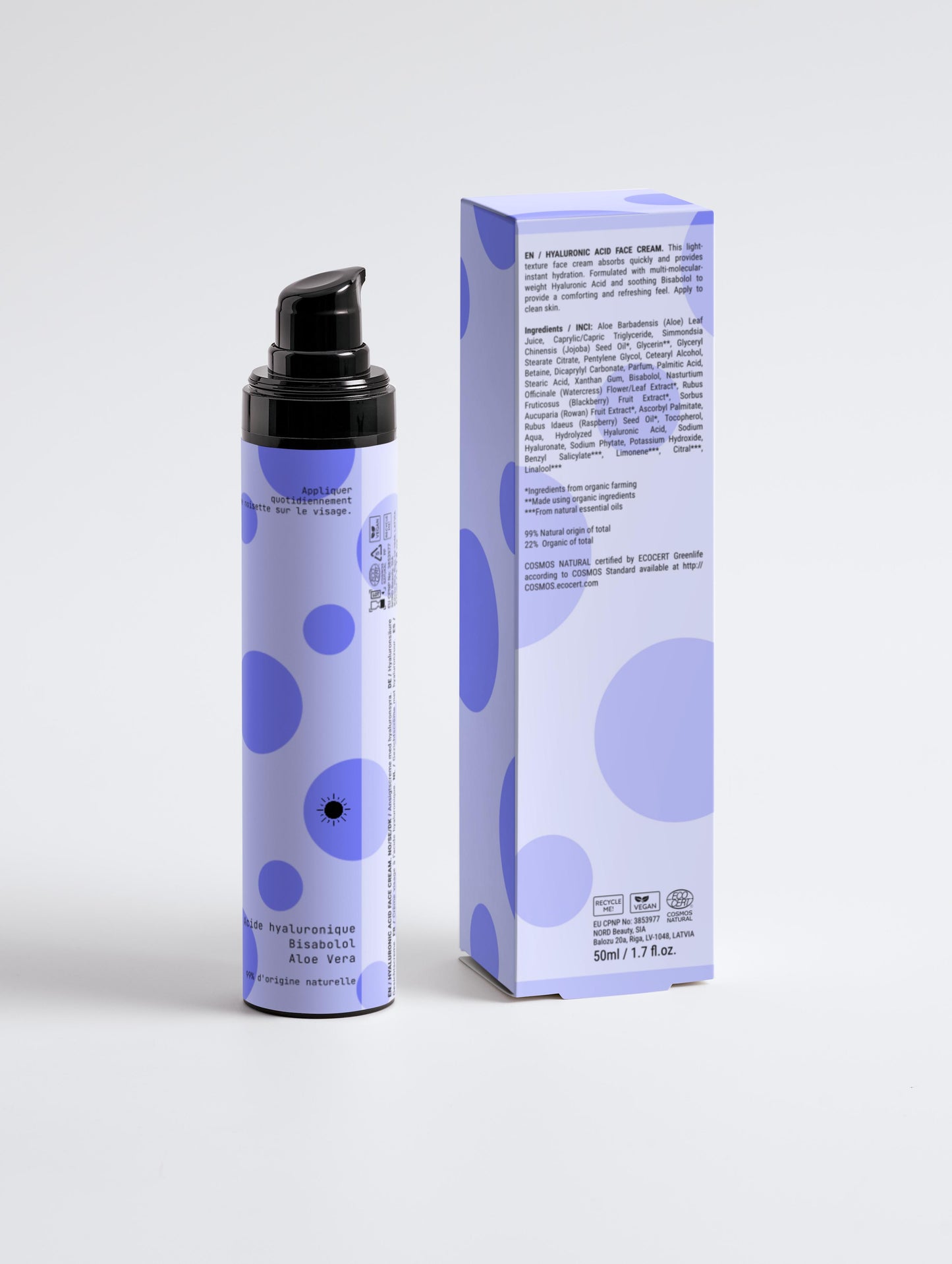 Crème hydratante Homme - Acide hyaluronique & Aloe Vera
