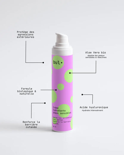 Crème Hydratante Visage Bio – Peaux Sensibles & Réactives