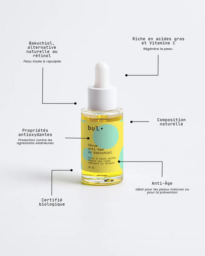 Sérum Anti-âge de nuit Bio – Bakuchiol & stimulation du collagène